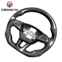 Volant sport modifié en fibre de carbone et cuir avec LED pour Focus ST, 4 branches et poignée de 40 mm