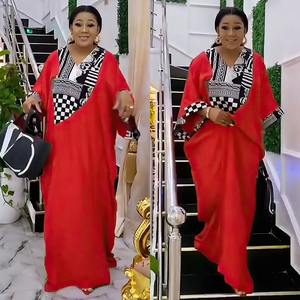 Top Africain Style Populaire Col V Manches Longues Image Spéciale Robe Solide Abaya pour Femmes K0388 - Product Image 4