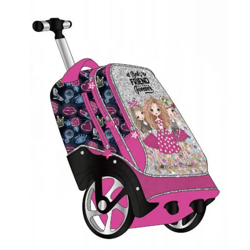 Aanpasbare Lifestyle Rollende Rugzakken Voor Meisjes Primaire Kindertas Big Wheel Trolley Tas