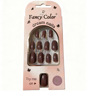 Ongles pressés, faux ongles de luxe en forme de cercueil, art des ongles en acrylique, ongles français artificiels, faux ongles, prix de gros - Product Image 3