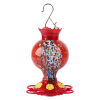 Mangeoire à colibris en verre personnalisée en gros, mangeoire à nectar suspendue pour oiseaux, pour jardin extérieur, cour arrière, OEM ODM