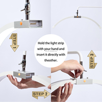 Lampe de sol demi-lune Fosoto portable pour cosmétiques et cils, avec support de téléphone pour lampe à cils de beauté