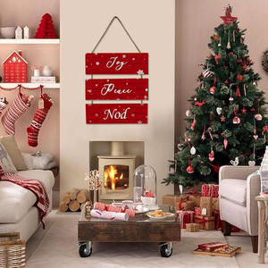 3 زينة عيد الميلاد ريفي ديكور الحائط الخشبي عيد الميلاد علامات عيد الميلاد خمر الثلج شنقا خشبية - Product Image 4
