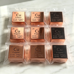 1.5" 38.1mm Copper Cube 99.9% Pure Cu Periodic <b>Table</b> Element Cube Engraved Density Metal Block for Science Education Display - Product Image 6
