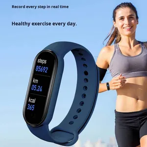 Bracelet intelligent B11 QW66 avec bracelet en silicone, accéléromètre en plastique, écran tactile, moniteur de fréquence cardiaque, de pression artérielle, de sommeil et d'oxygène sanguin - Product Image 3