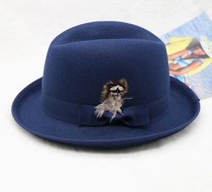 W382 Party Trilby Directeur Homburg Chapeau Haute Qualité Nouvelle Mode Personnalisé Homme Femme Laine Fedora Feutre Chapeau Haut de forme - Product Image 4