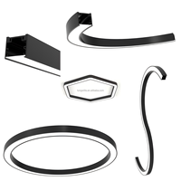 Luminaire circulaire linéaire LED incurvé moderne et personnalisable en profilé aluminium pour usage intérieur avec fonction de gradation