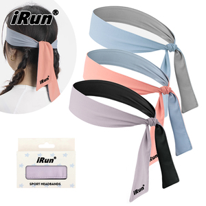 IRun Logo personnalisé Long Ninja Bandeaux Respirant Extensible Fitness Sport Bandeaux Cravate Arrière Football <span class=keywords><strong>Tennis</strong></span> Cravate Arrière Bandeaux - Product Image 1