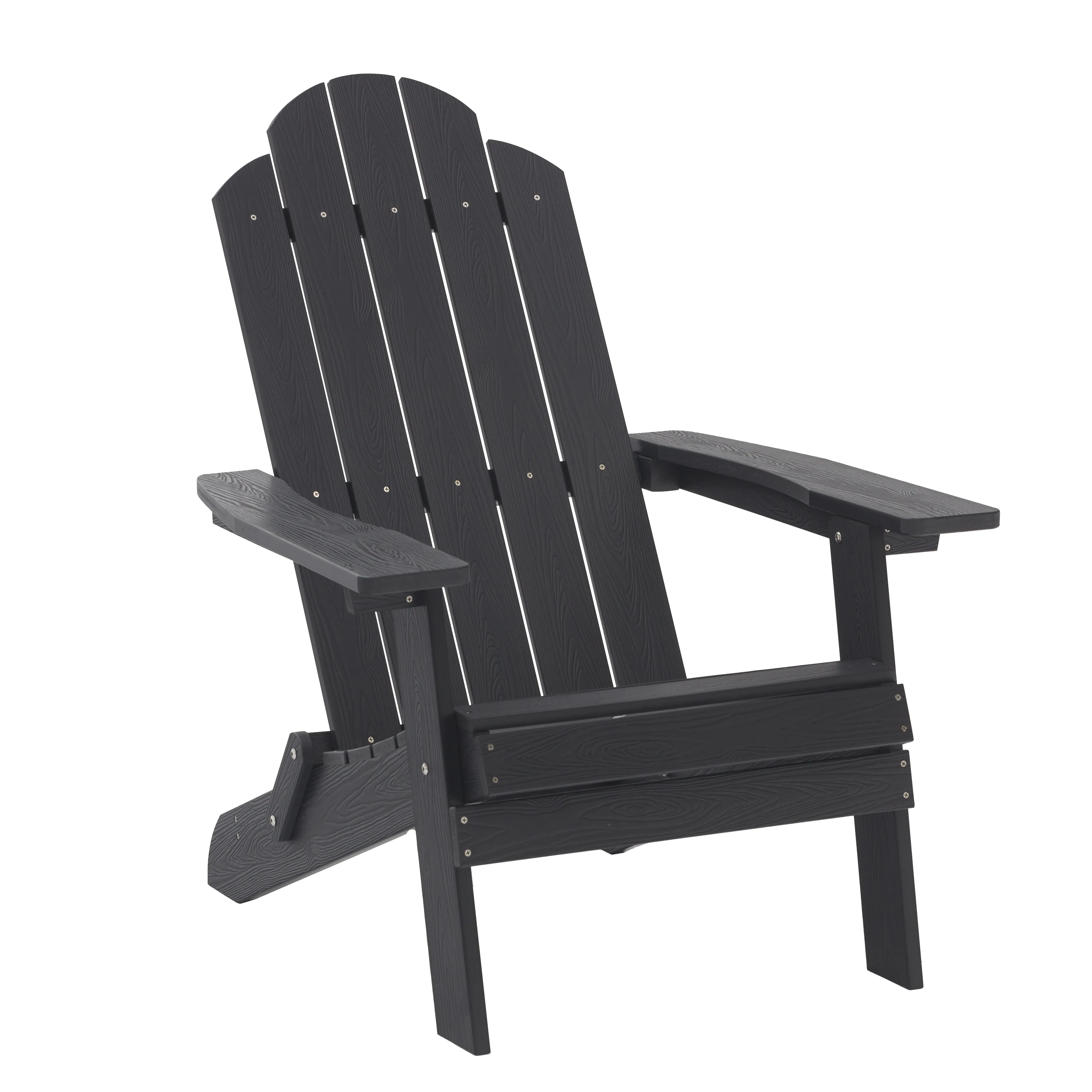 HIPS Plastic Wood cadeira adirondack dobrável Outdoor Garden Usando material impermeável cadeiras Preto