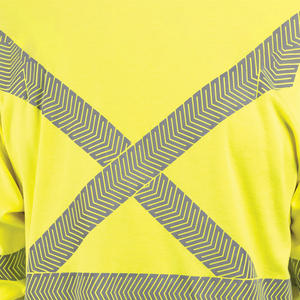 卸売メカニックFRシャツ黒底安全クルーネックTシャツ溶接反射材付き耐火作業服 - Product Image 6