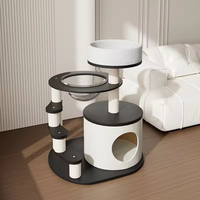 FEITU Vente en Gros Fournitures pour Animaux de Compagnie Arbre à Chat de Luxe Moderne en Bois Intérieur Extérieur avec Griffoir et Maison