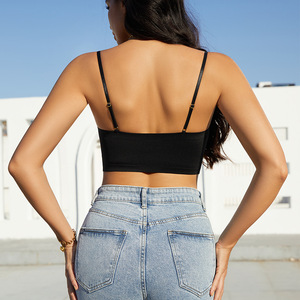 Ladymate ODM/OEM Camiseta Sin Mangas Sexy De Verano Femme Crop Top Bralette Sexy Lace <span class=keywords><strong>Tube</strong></span> Top Solid Contrast Mesh Bralettes - Product Image 2