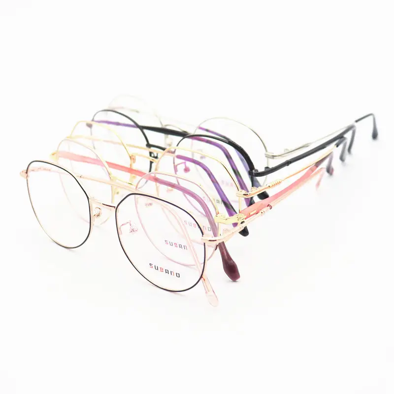 بيع المصنع نماذج وألوان مختلطة بحافة رقيقة مخزون إطارات النظارات المعدنية الرجعية
