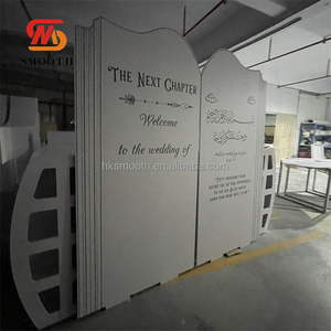 SMOOTH PVC Wedding Backdrop White Acrylic Arch Backdrop Stand book shape 3D Wedding Backdrop Stage Decoration - Product Image 4