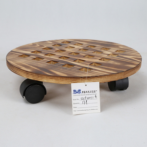 Houten plantenstandaard voor buiten, met wielen, plantenkar, plantenwagen, plantendolly voor zware planten. - Product Image 2
