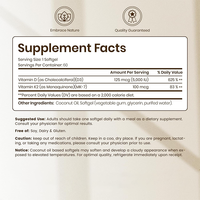 Rosebest Vitamine D3 5000 UI et K2-MK7 100 mcg, formule extra forte 2 en 1, compléments en gélules molles avec huile de coco, haute qualité