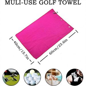 Ensemble de serviettes de golf bleues pliables en trois parties, en microfibre de polyester et coton, motif gaufré, séchage rapide, écologique, avec mousqueton grand format - Product Image 4