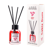 Diffuseur de parfum d'ambiance de luxe 55 ml, parfum fruité, bouteille en verre, huile essentielle, pour chambre et toilettes, diffuseur à bâtonnets