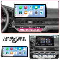 Pemutar Multimedia Mobil 12,9 inci untuk Honda CRV CR-V 2023 Apple CarPlay Android Auto WIFI DSP Stereo Layar Sentuh Radio Mobil GPS Navi
