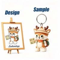 Porte-clés figurine mini Otter Directeur Mignon, pendentif figurine de dessin animé 3D en PVC, Otter de mer bleu Kawaii, Clap de cinéma, Unisexe, Personnalisé OEM