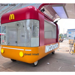 Big Pizza Van Mobile Trailer Street Churros Mobile Restaurant Servant Hot Dogs Burgers Voiture Café Bar Taco Kiosque avec BBQ Vente - Product Image 1
