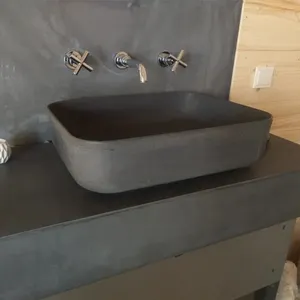Rechteckige Form Beton becken Luxus Waschbecken Badezimmer Arbeits platte Waschbecken