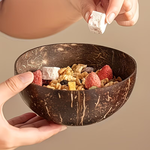 Tazón de madera de alta calidad de 11 oz para ensalada/smoothie, tazón decorativo de madera antigua, juego de tazones de <span class=keywords><strong>coco</strong></span> de madera natural hechos a mano. - Product Image 3