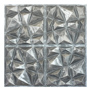 Dalles de <span class=keywords><strong>Plafond</strong></span> 3D en PVC Carré Vieilli Panneaux Artistiques Étanche PLM101 Étain Antique pour Hôtel Café Club Salon Décor - Product Image 1