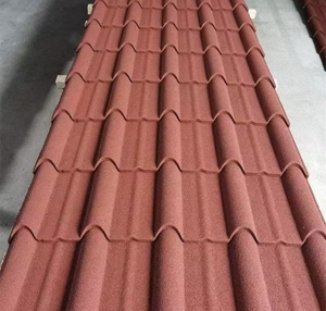 Tuiles <span class=keywords><strong>de</strong></span> toiture en métal revêtues <span class=keywords><strong>de</strong></span> granulés <span class=keywords><strong>de</strong></span> pierre colorés pour la construction - Product Image 2