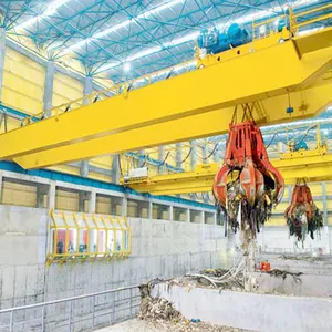 ce certificate double girder travelling eot overhead crane 5 ton with grab
