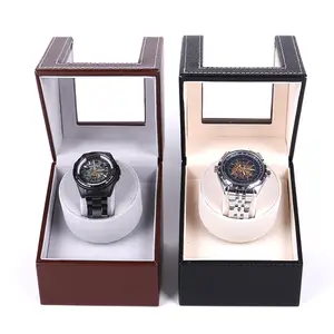 Luxury PU Leather Carbon Fiber With Velvet Inner Single Watch Automatic Winder Case Home Shop Storage Box Factory Cheaper Price