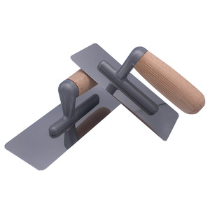 Stainless Steel Trowel with Beech Handle and Rounded Corners Thickened 28cm Blade DIY Grade - Product Image 3