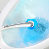 BOOMJOY Toiletwand डिस्पोजेबल शौचालय की सफाई ब्रश के साथ आधार धारक और लंबी संभाल