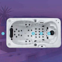 Bañera de hidromasaje de lujo para 1 persona, sistema Balboa de chorros de agua, generador de ozono, bañera de hidromasaje para exteriores