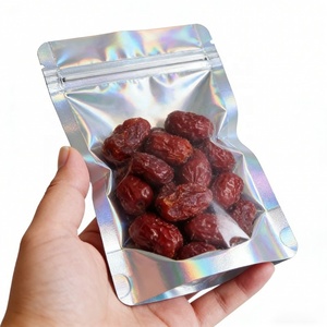 Sachets Mylar Holographiques Autoportants Anti-humidité 0,1 mm Haute Barrière pour Cartes <span class=keywords><strong>de</strong></span> Jeu avec Fermeture Éclair et Fenêtre Transparente - Product Image 3