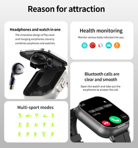 Thời Trang Thông Minh Đồng Hồ 2 Trong 1 Với TWS Earbuds Tai Nghe Bên Trong NFC Theo Dõi Sức Khỏe Relogio Smartwatch Vòng Đeo Tay Với Tai Nghe Bt - Product Image 5