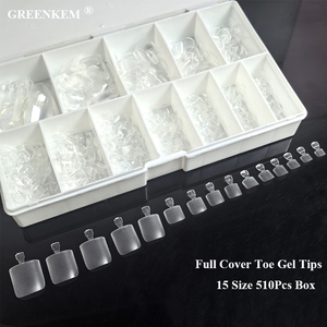 510 Pièces/300 Pièces, Faux Ongles d'Orteils Droits Couverture Complète, <span class=keywords><strong>Gel</strong></span> Tips <span class=keywords><strong>en</strong></span> PMMA Longs pour Pieds, Ongles d'Orteils Artificiels à Coller - Product Image 6
