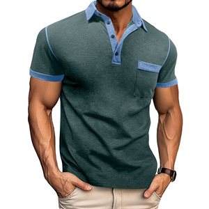 Nuova maglietta europea e americana con colletto a maniche corte da uomo, <span class=keywords><strong>Polo</strong></span> da uomo per il commercio estero e transfrontaliero - Product Image 2