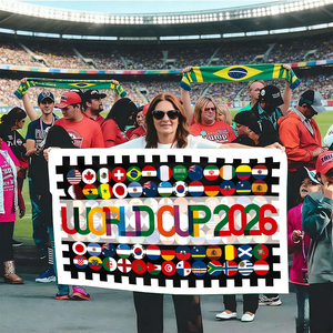 Banderas y Pancartas para la Copa Mundial de Fútbol 2026, Tela de Fondo de Poliéster, Artículos para Animar al Equipo en el Estadio y Registro de Partidos - Product Image 4