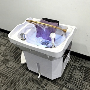 อ่างสระผมเคลื่อนที่ Kisen พร้อมระบบหมุนเวียนน้ำ ถังเก็บน้ำ 60 ลิตร ถาดรองอ่างเคลื่อนที่สำหรับร้านเสริมสวย - Product Image 1