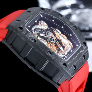 Montre Dragon pour Hommes Eternal Noble, Boîtier en Fibre de Carbone, Mouvement Squeletté, Bracelet en Caoutchouc, Montre-Bracelet Mécanique Automatique - Product Image 6