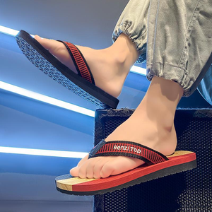 Tongs colorées à rayures pour hommes, sandales confortables antidérapantes pour l'été - Product Image 3