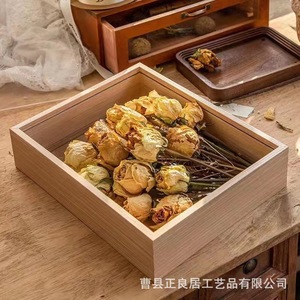 Dried Flower Photo <b>Frame</b> Wooden Rectangular Double Side Tabletop Display Box Preserved Rose Handmade Home Decor - Product Image 4