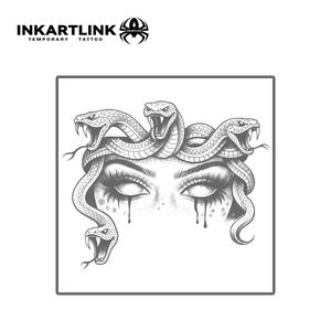 INKARTLINK - Tatuaje Temporal Personalizado de Ojos de Serpiente <span class=keywords><strong>Medusa</strong></span>, Resistente al Agua, de Larga Duración (1-2 Semanas), Tinta Jagua - Product Image 3