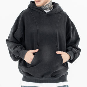 Vente en gros Sweat à capuche surdimensionné lavé à la pierre Vintage sweat en coton épais Pull à capuche de haute qualité pour hommes - Product Image 2
