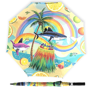 Fabricante al por mayor paraguas de golf de alta calidad personalizado impresión hawaiana a prueba de viento y protección UV paraguas - Product Image 2