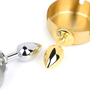 Consolador Anal de acero inoxidable dorado/plateado 100% impermeable BDSM Butt Plug juguete sexual para adultos - Product Image 2