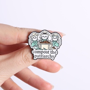 Grappige Compost The Patriarchy Emaille Pin Wit Tuinieren Kat Hoed Broche Revers Badge Sieraden Cadeau - Product Image 4