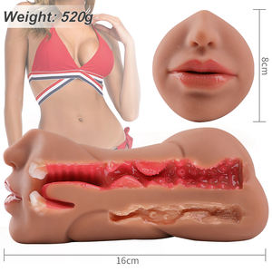 Ücretsiz örnek 3 in 1 yapay kedi ağız vajina Anal gerçekçi cep kedi derin boğaz seks oyuncakları erkekler için seks dükkanı ürün - Product Image 6