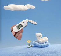 Mini porte-clés silencieux en forme de dessin animé Deou Lai, horloge mécanique de poche, fonctionne à piles, en plastique ABS, à bouton-poussoir, pour étudiants